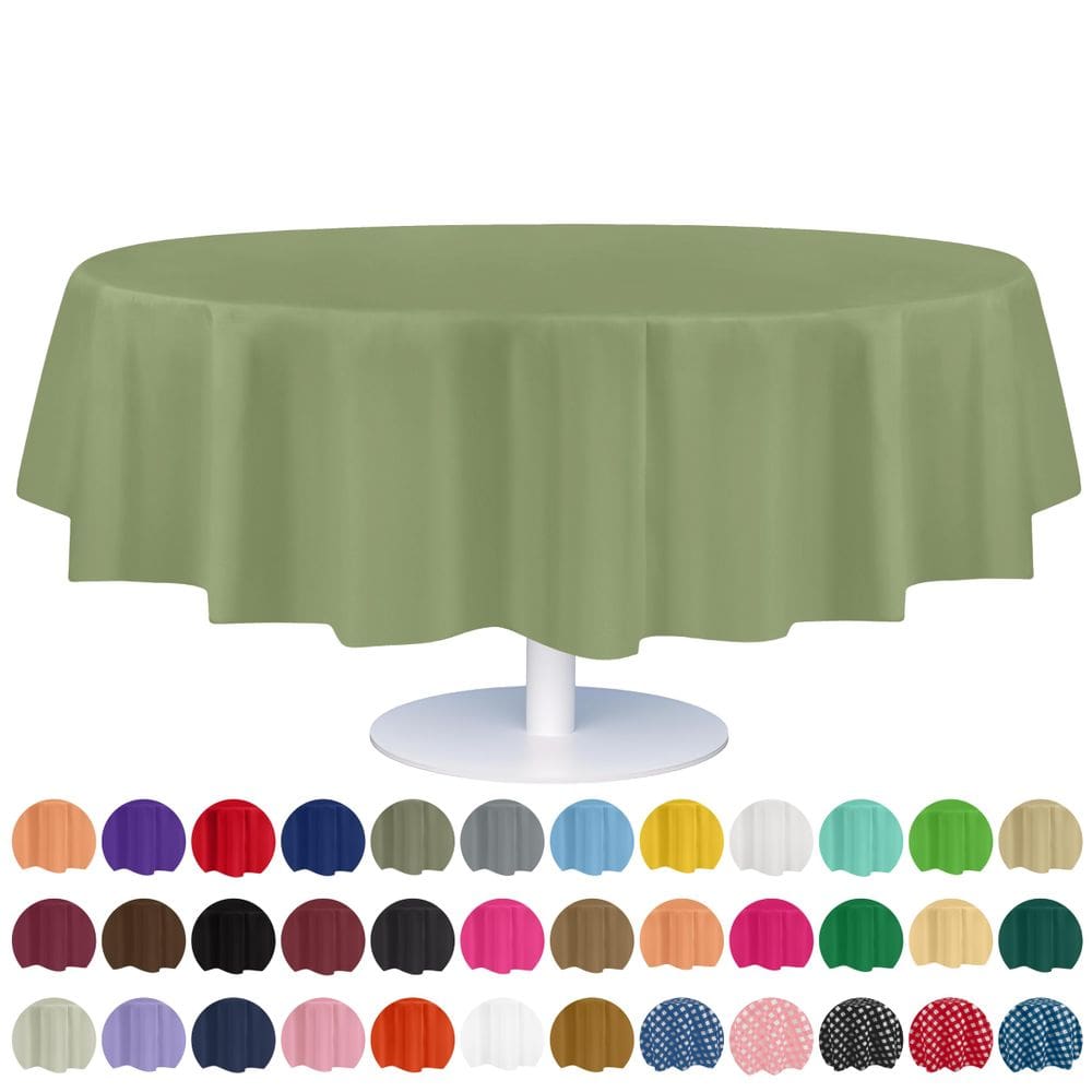 Toalha de mesa de plástico descartável Grandipity, 84 polegadas, redonda, pacote com 12