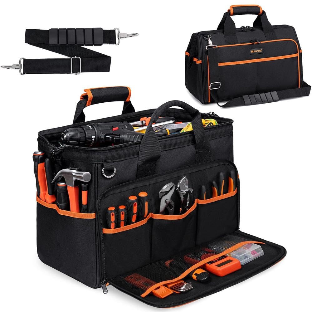 Bolsa de ferramentas AUROPEAK Heavy Duty 44 cm, 26 bolsos, impermeável
