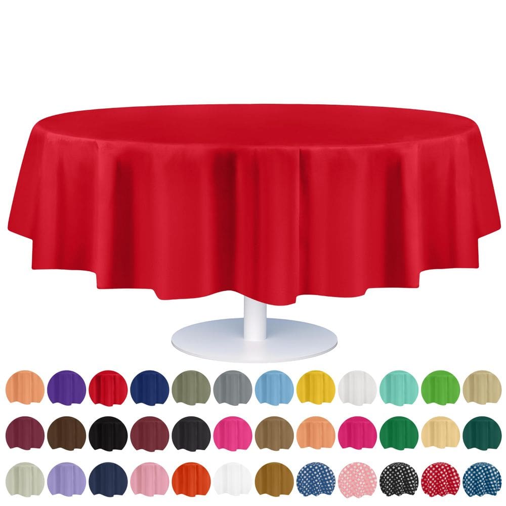 Toalha de mesa de plástico descartável Grandipity 84 polegadas vermelha, pacote com 12