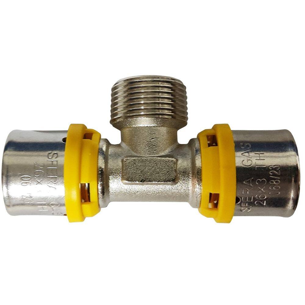 TÊ Macho  Prensar Gás 20MMX1/2&quot; Multicamada Sferagas Kit com 50 unidades