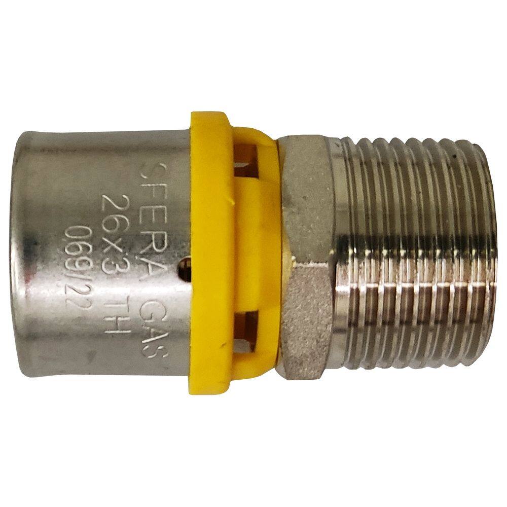 Conector Macho Prensar Gás 20MMX1/2&quot; Multicamada Sferagas Kit com 4 unidades