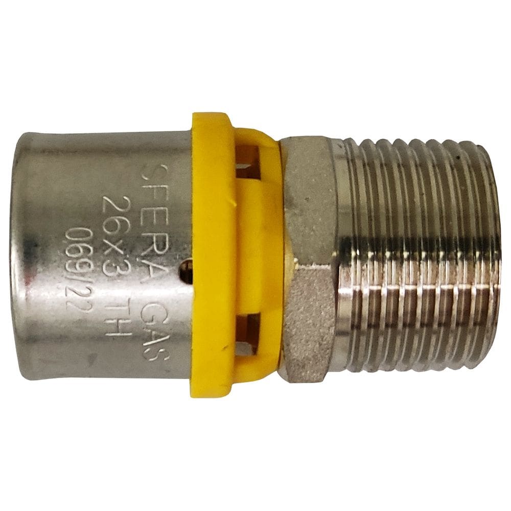 Conector Macho Prensar Gás 16MMX1/2" Multicamada Sferagas Kit com 50 unidades