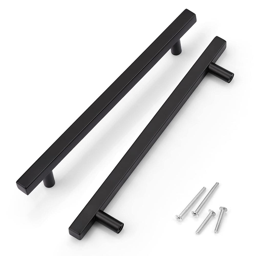 Alças de gabinete KNOBWELL, pacote com 15 orifícios centrais de 192 mm, pretas