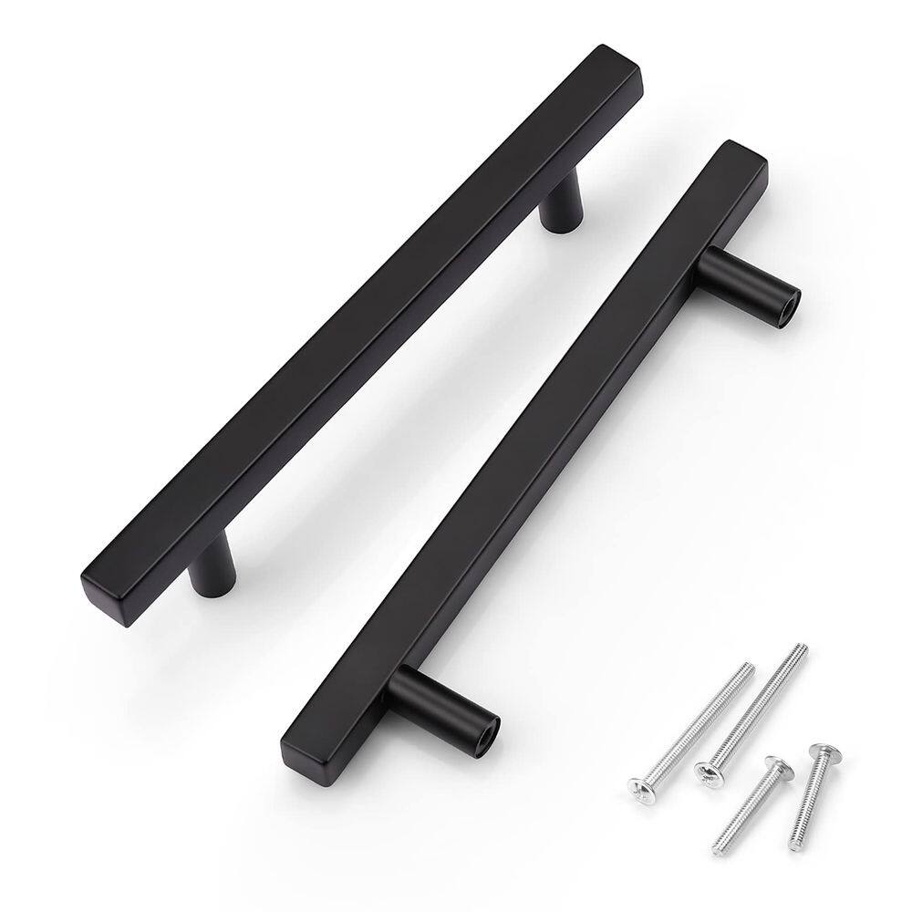 Alças de gabinete KNOBWELL Matte Black, pacote com 12, 192 mm
