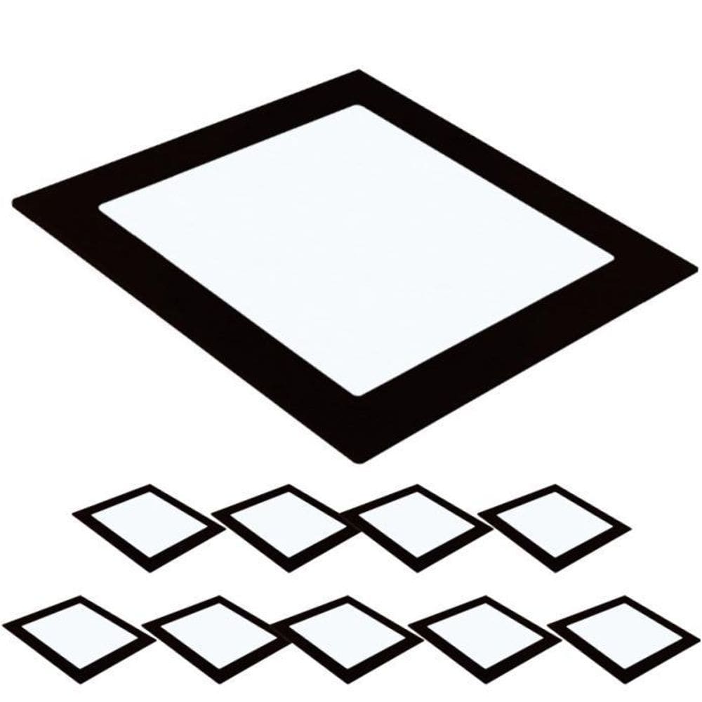 Kit 10 Painéis Embutir Led Quadrado Preto 24W Quente 3000K