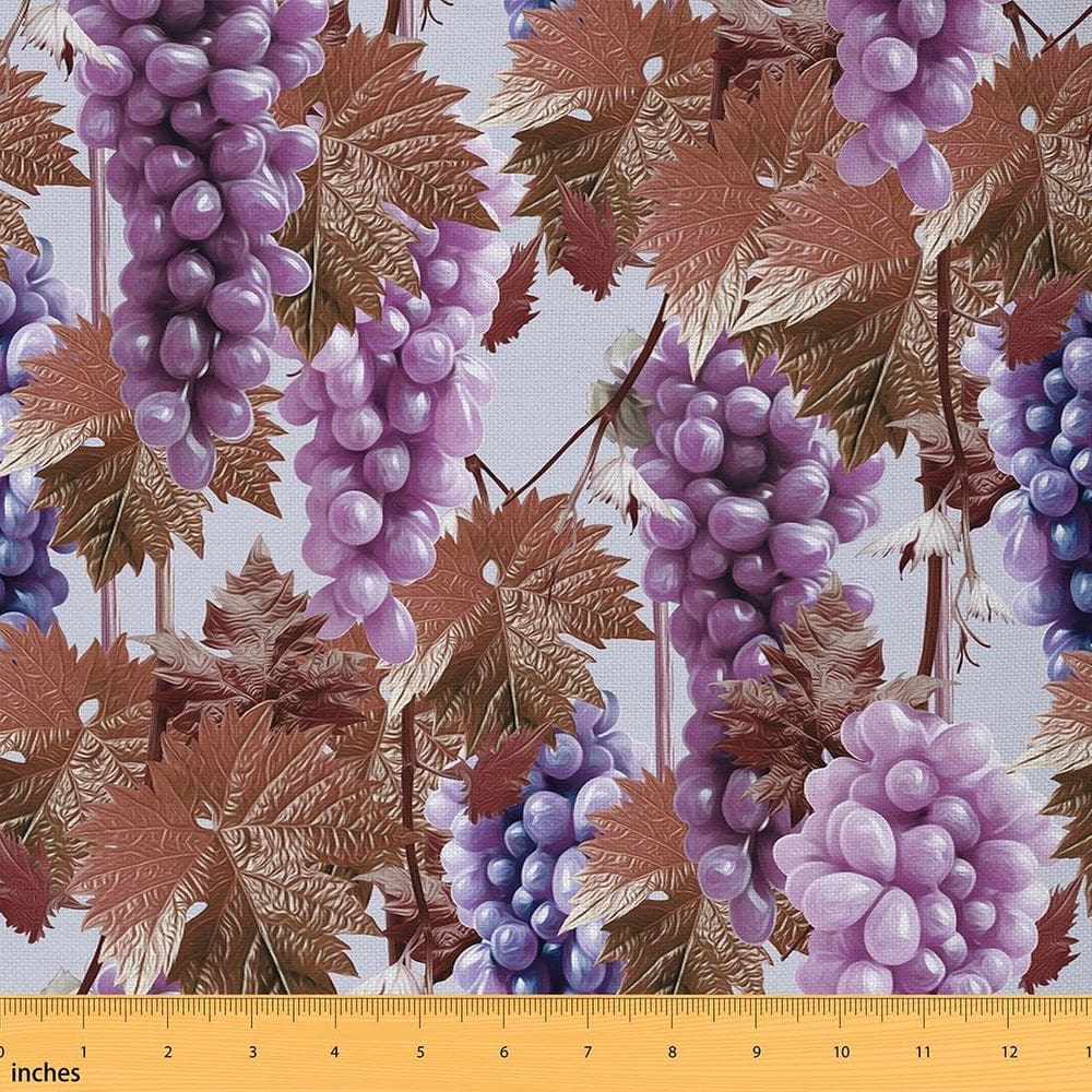 Tecido Castle Fairy Grapes Village Folhas de uva 3 jardas