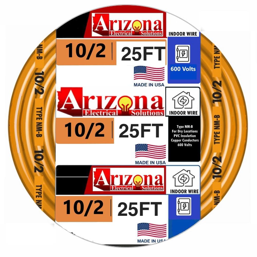 Cabo elétrico ARIZONA ELECTRICAL SOLUTIONS 25 pés 10/2 NM-B