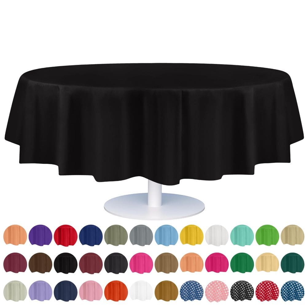 Toalha de mesa de plástico descartável Grandipity 84 polegadas redonda x12