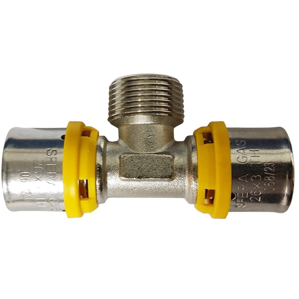 TÊ Macho Prensar Gás 20MMX3/4" Multicamada Sferagas Kit com 6 unidades