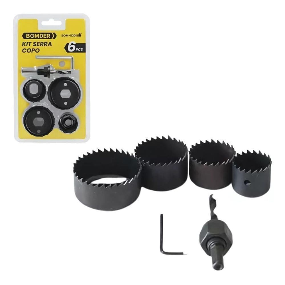 Serra Copo - Kit 6 Peças Para Madeira E Gesso