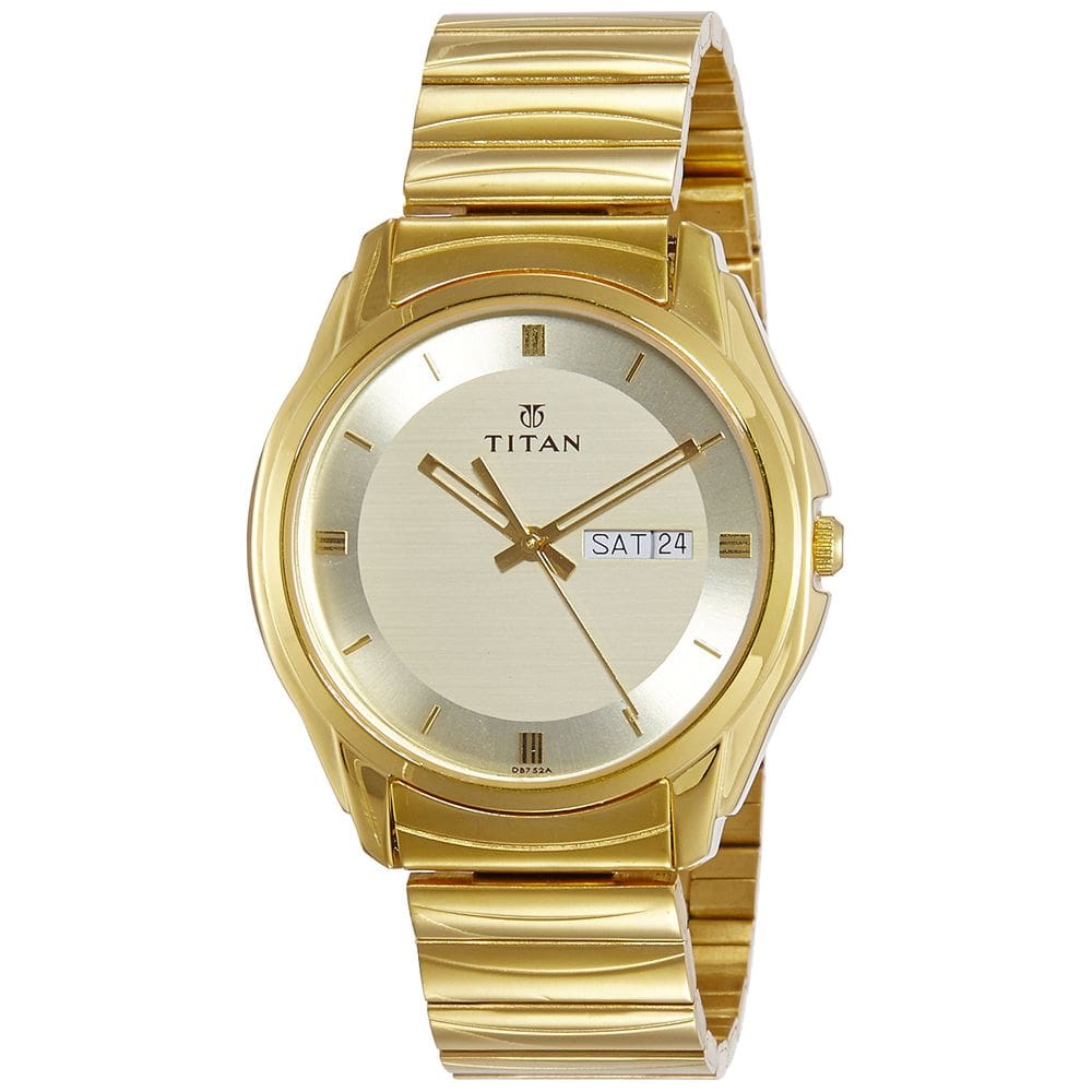 Relogio Titan Karishma NE1578YM05 analógico para homens, dourado