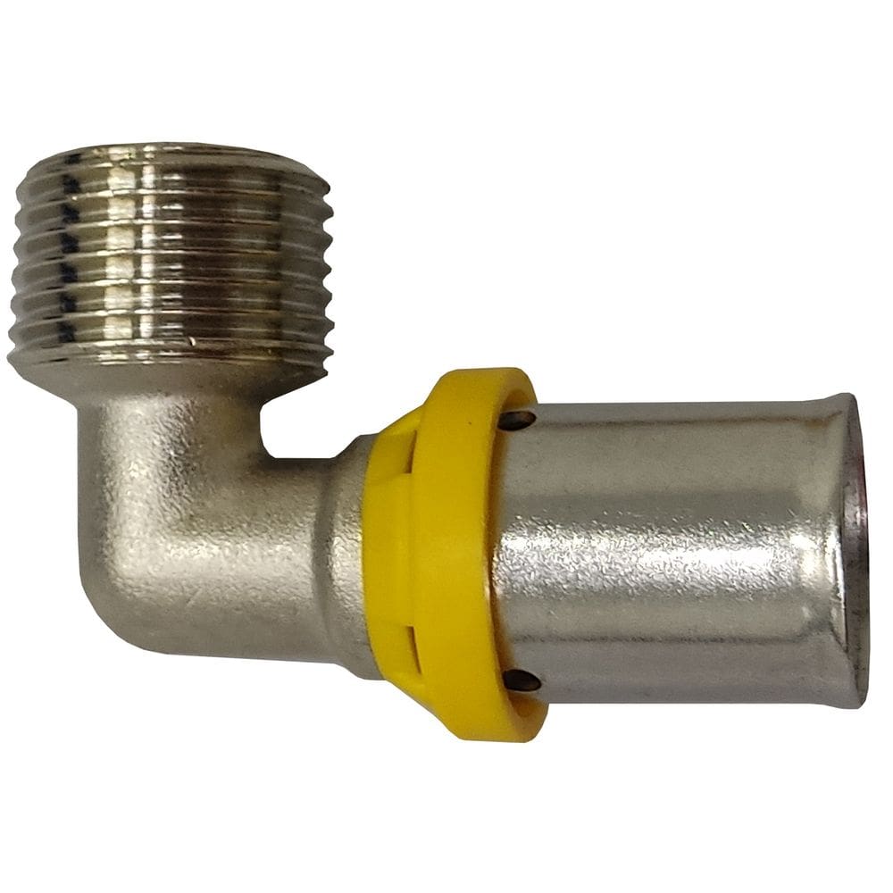 Cotovelo Macho Prensar Gás 20MMX1/2" Multicamada Sferagas Kit com 4 unidades