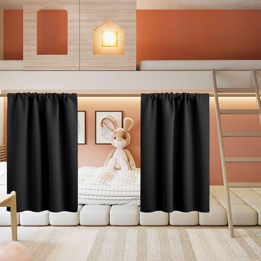 Cortinas RYB HOME Blackout para sala de estar 34x36cm pretas 2 peças