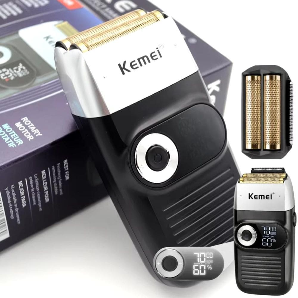 Barbeador Kemei Km-2026 Inox Para Salão De Beleza