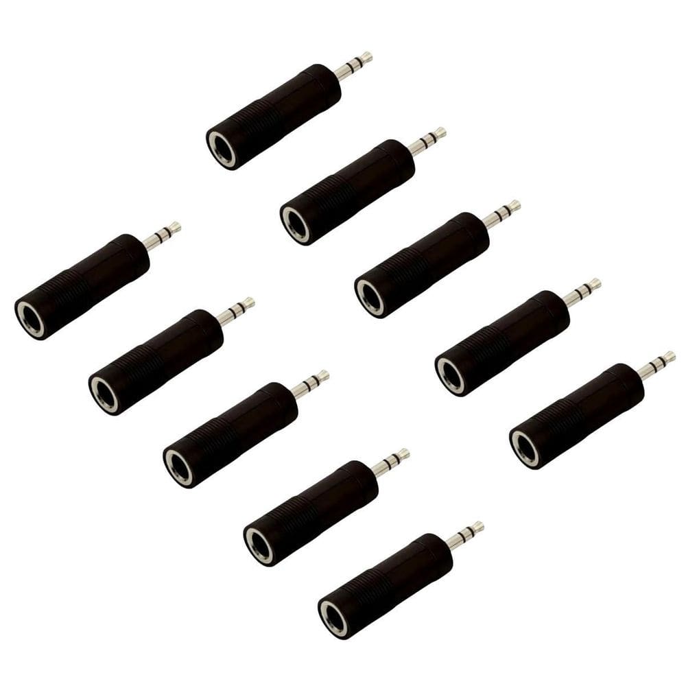 Kit 10 Plug Adaptador P10 Fêmea Stereo P P2 Macho Stereo Abs