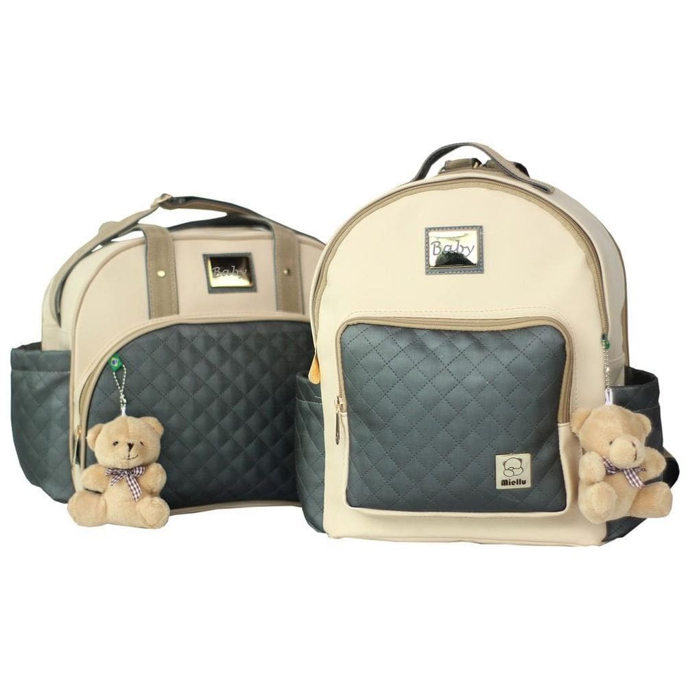 Kit Elegance Bolsa Média Maternidade Bebe Mochila + Trocador