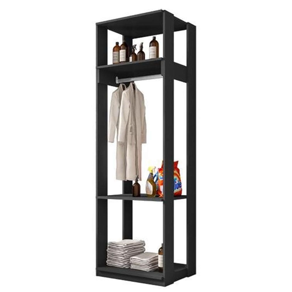 Guarda Roupa Closet Com Prateleiras Titan Preto - Fdecor