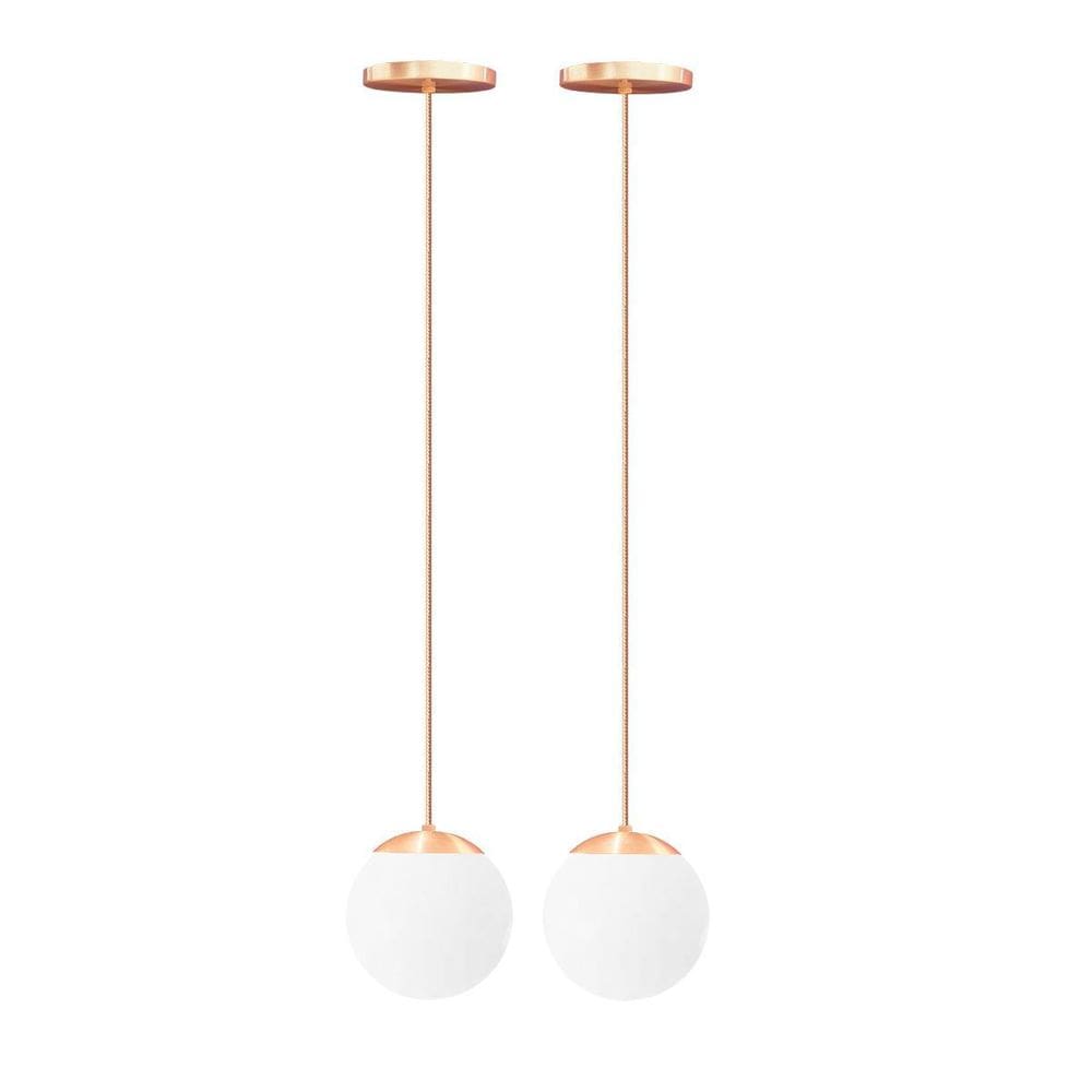 Kitc / 2 Lustre Pendente Globo Bola Vidro Led Jabuticaba