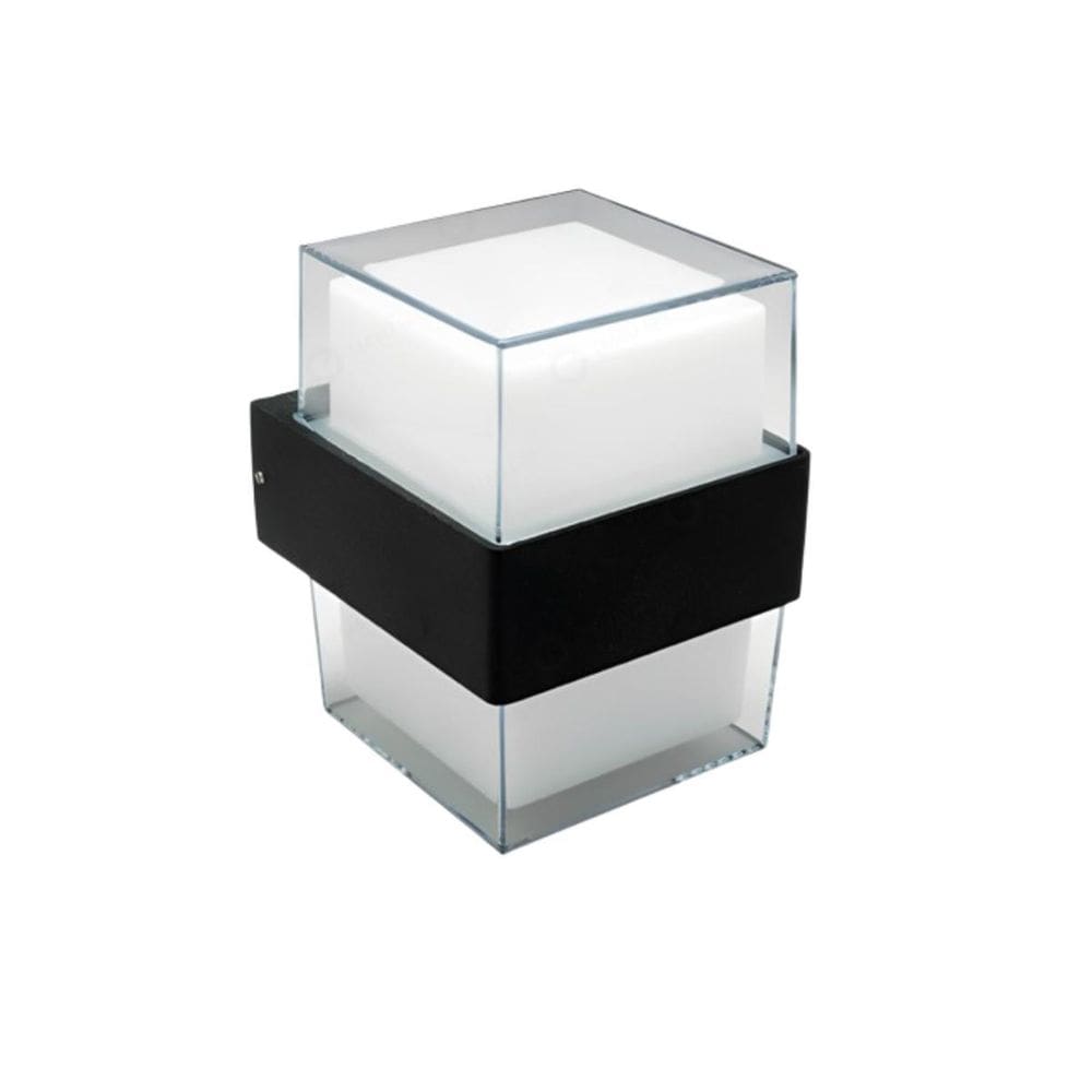 Arandela Led Luz 3000K Luminária Moderna Bivolt Preto Quadra