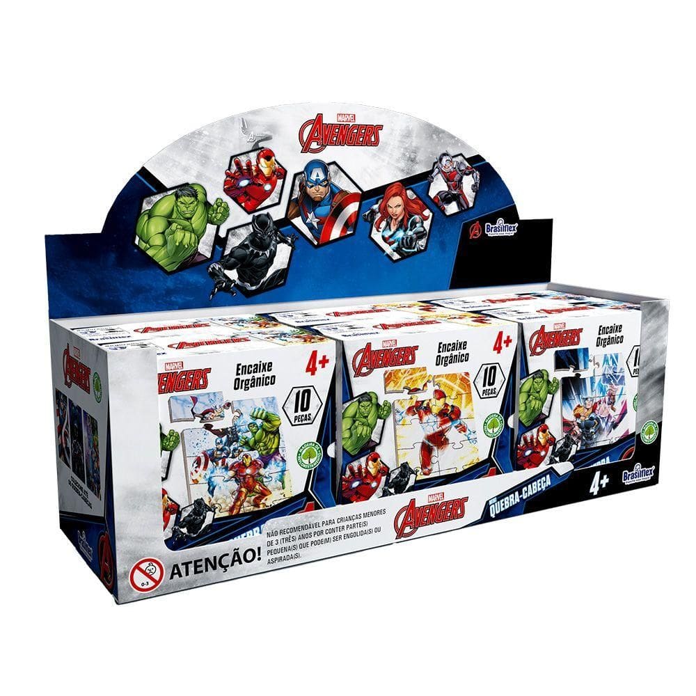 Mini Quebra Cabeca Avengers Madeira Display Com 06