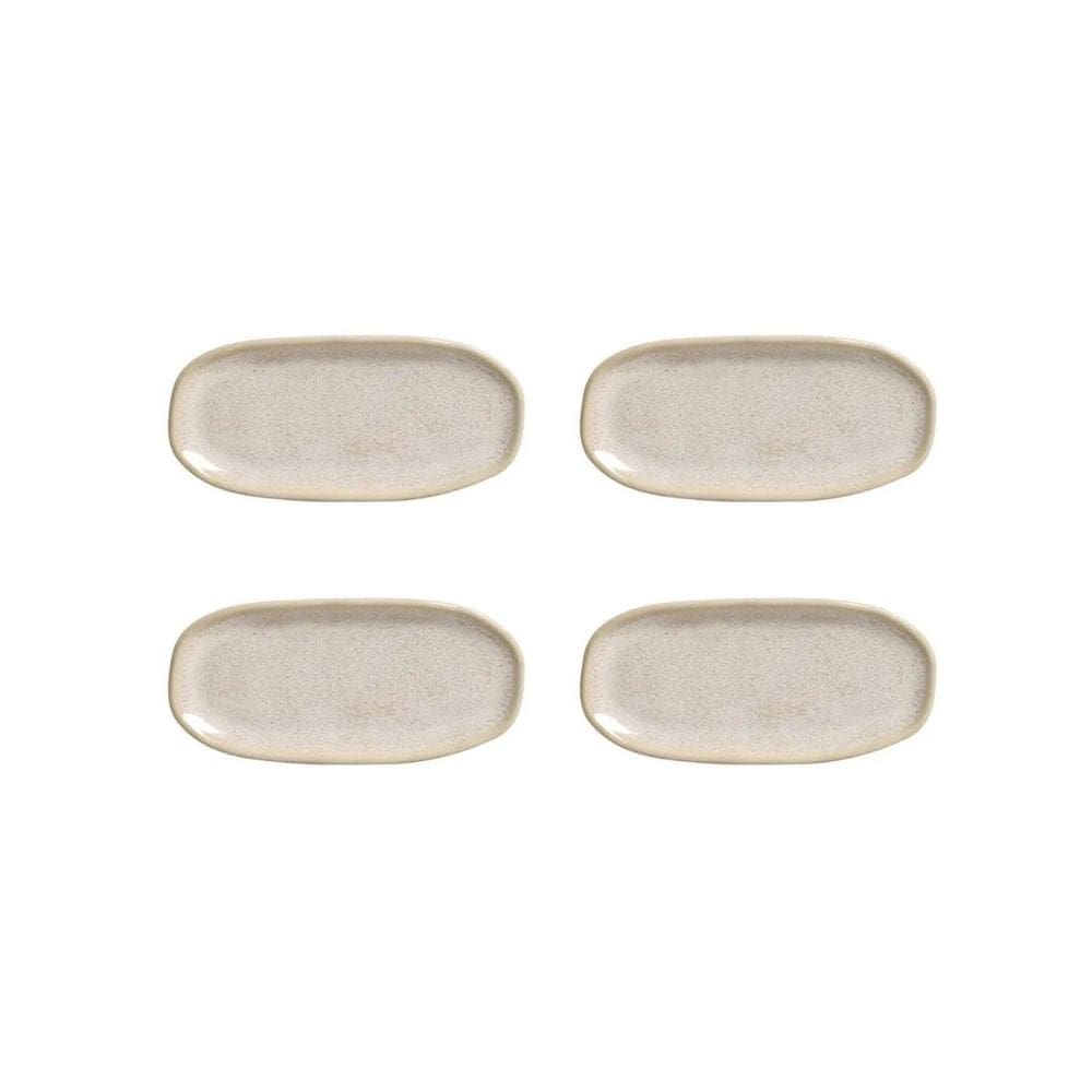 Jogo Travessa Oval Mini Orgânico Latte Porto Brasil Kit 4 Un