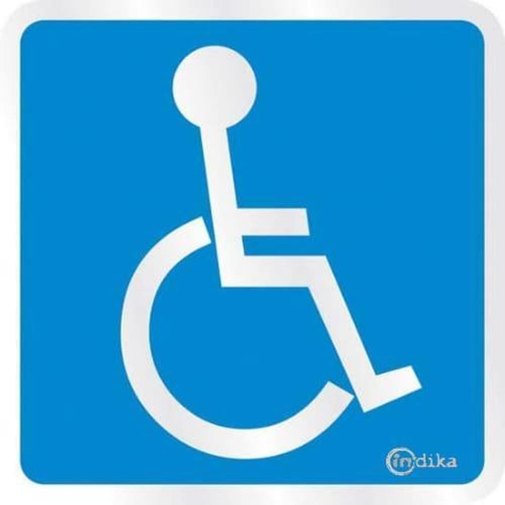 Placa Sinalização Alumínio Autoadesiva Pessoa Deficiência