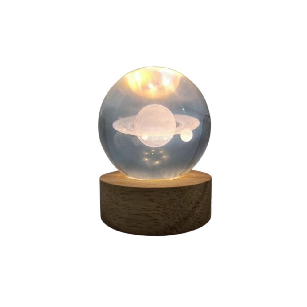 Mini Abajur 3D Bola De Cristal Universo Led 2W Luz 3000K