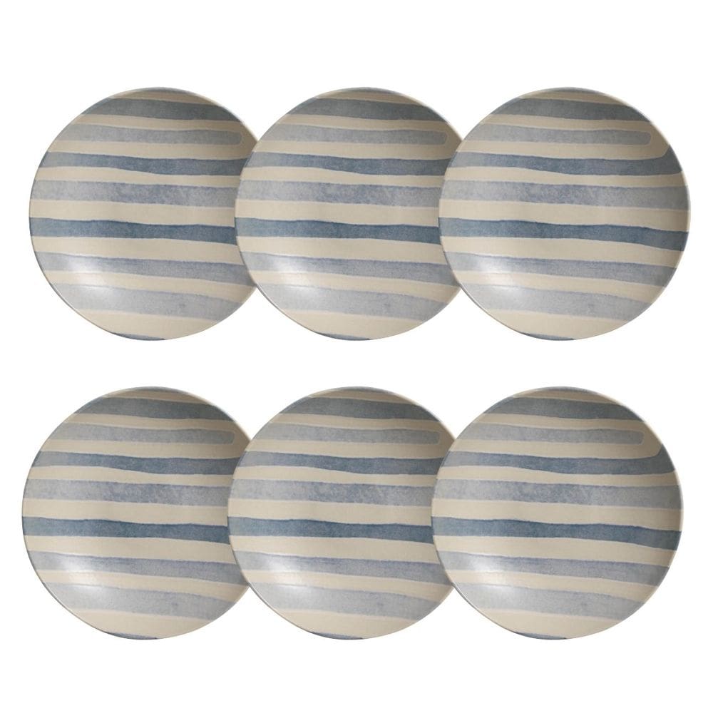 Jogo Prato Fundo Stoneware Coup Nórdica Porto Brasil Kit 6un