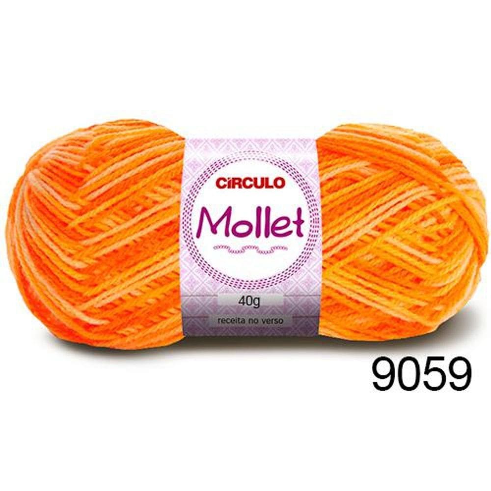 Lã Mollet Círculo Cor Mesclada 9059 Laranja 100g
