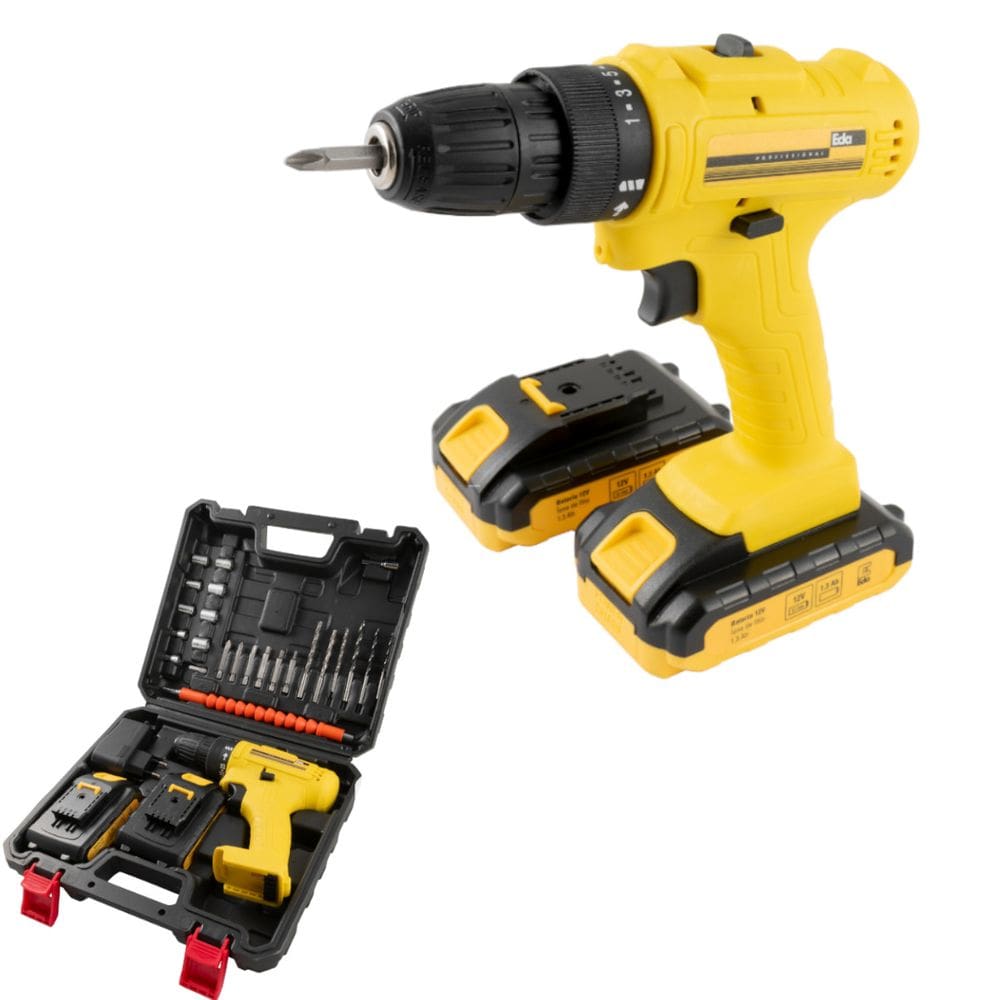 Parafusadeira e Furadeira 12V com Maleta e Acessórios Eda