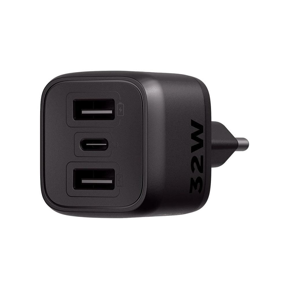 Carregador USB Tomada EC 12 Power 32W, 2 Portas USB-A e 1 Porta USB-C, 4820192, Preto, INTELBRAS