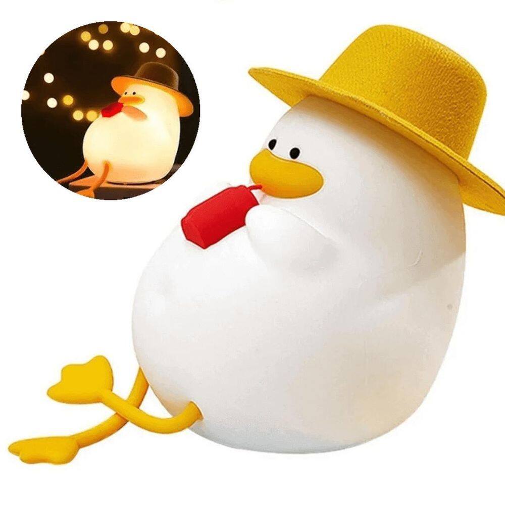 Abajur De Mesa Luminária Fofa Decoração Patinho De Silicone