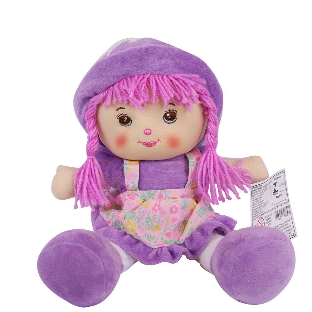 Boneca de Pano Princesa Emília Violeta 35cm