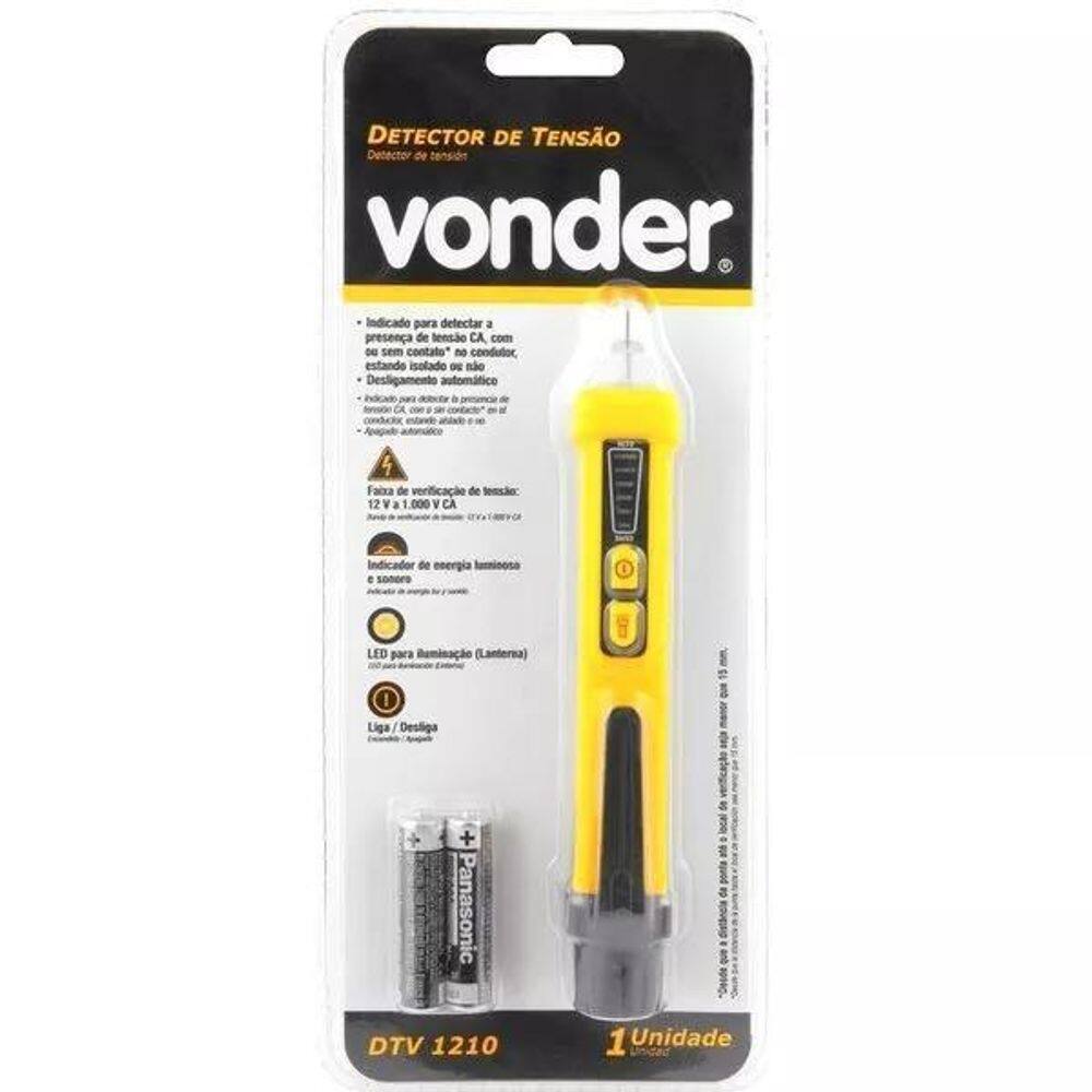 Detector Tensão Sinal Sonoro Luz Profissional Vonder