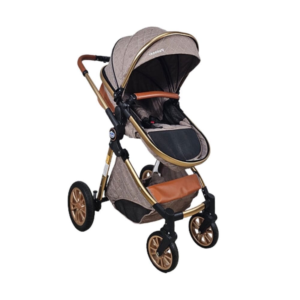 Carrinho De Bebe Europeu Luxo 3 Em 1 Ares Plus Marrom Grena - Passear Baby