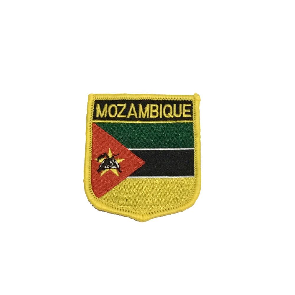 Patche Aplique Bordado Escudo Bandeira Moçambique 6X7 Cm