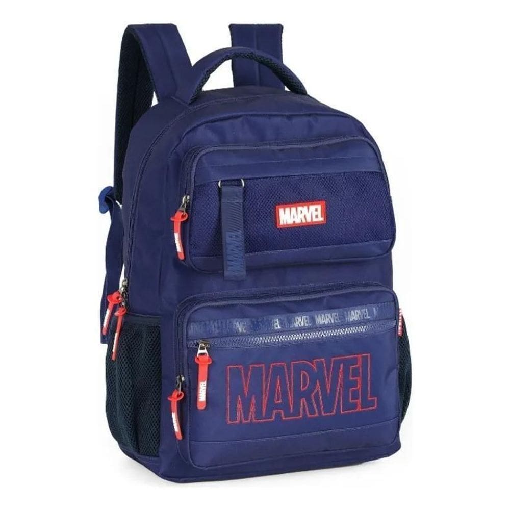 Mochila De Costas Avengers Marvel Laptop Azul Tecido Liso