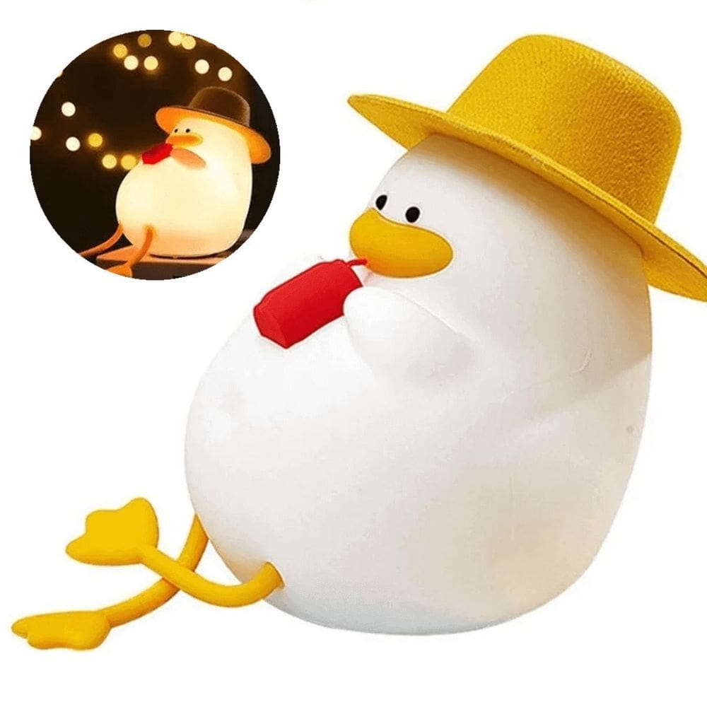Abajur De Mesa Luminária Fofa Decoração Patinho De Silicone