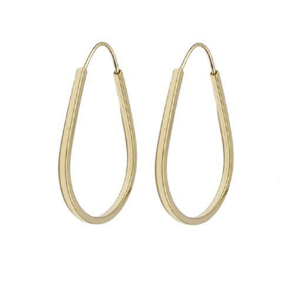 Brinco Argola Gota 2Cm Em Ouro 18K