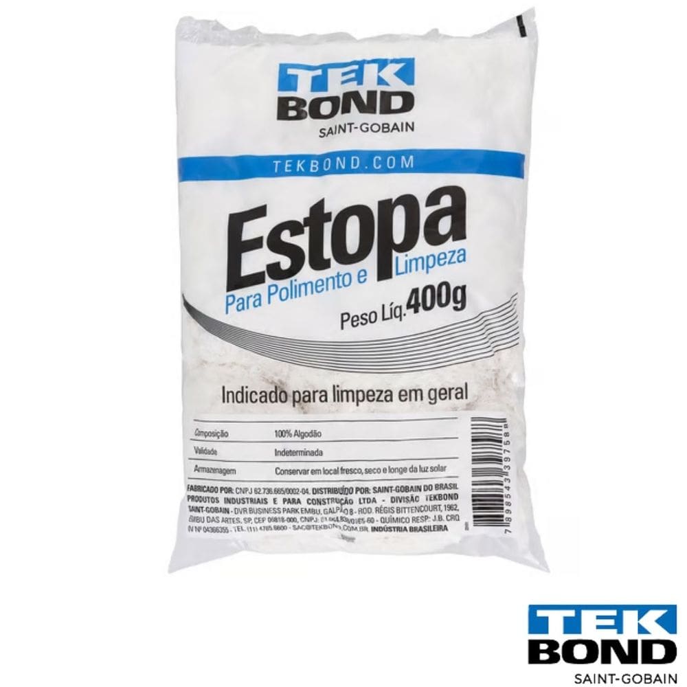 Lim7588 - Estopa Para Polimento Limpeza 400G - Universal - Tekbond