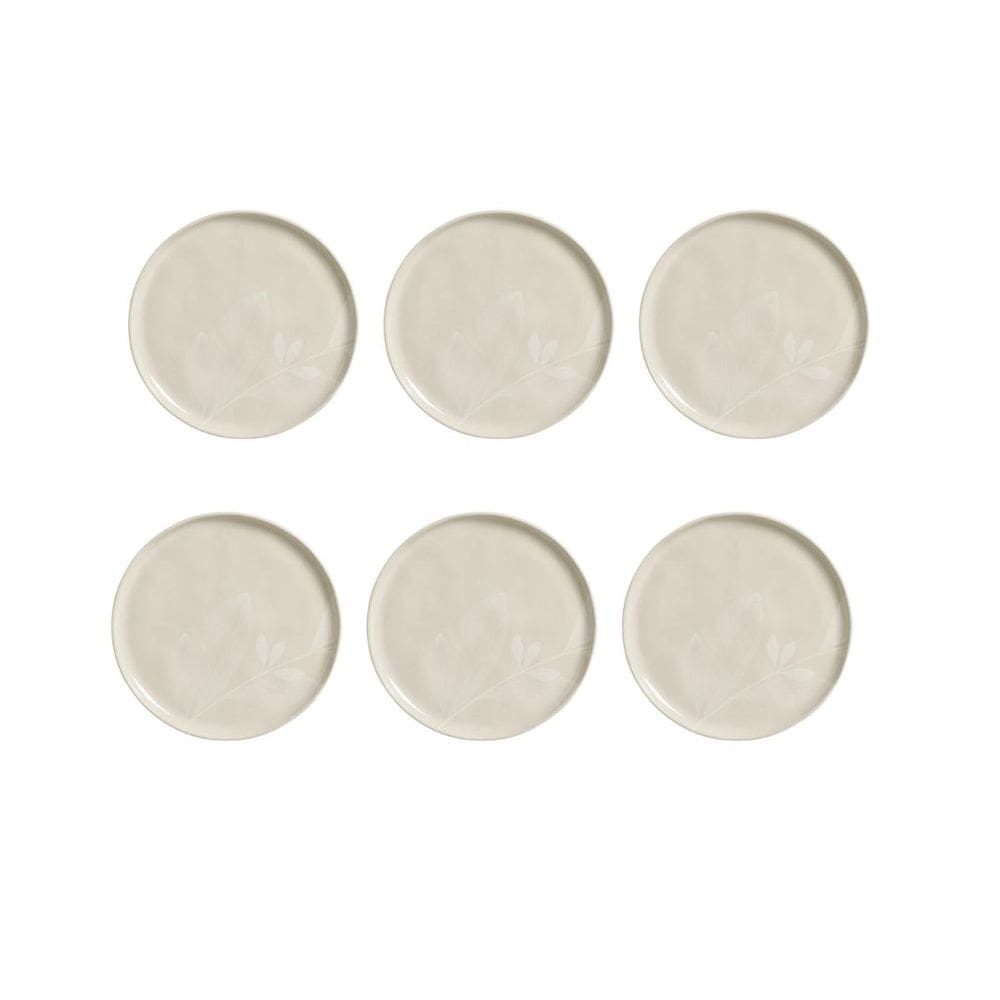 Jogo Prato Raso Bio Stoneware Açucena Porto Brasil Kit 6 Un