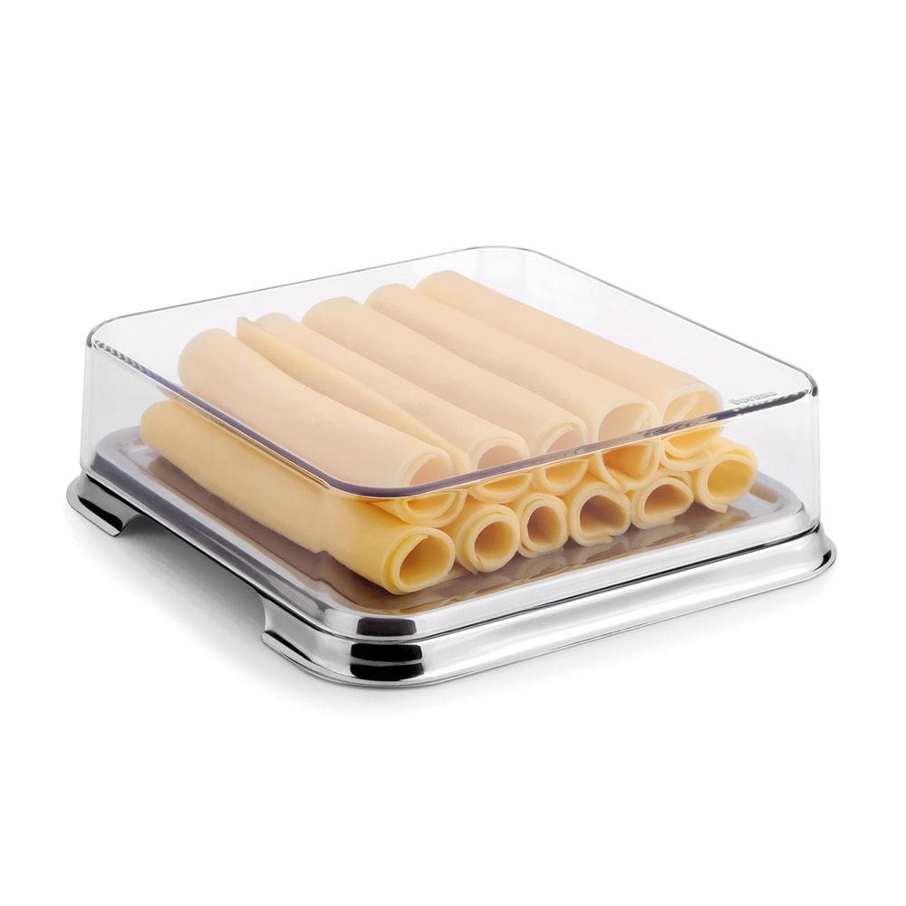 Porta Frios Forma Vision Quadrado com Tampa e Bandeja Inox