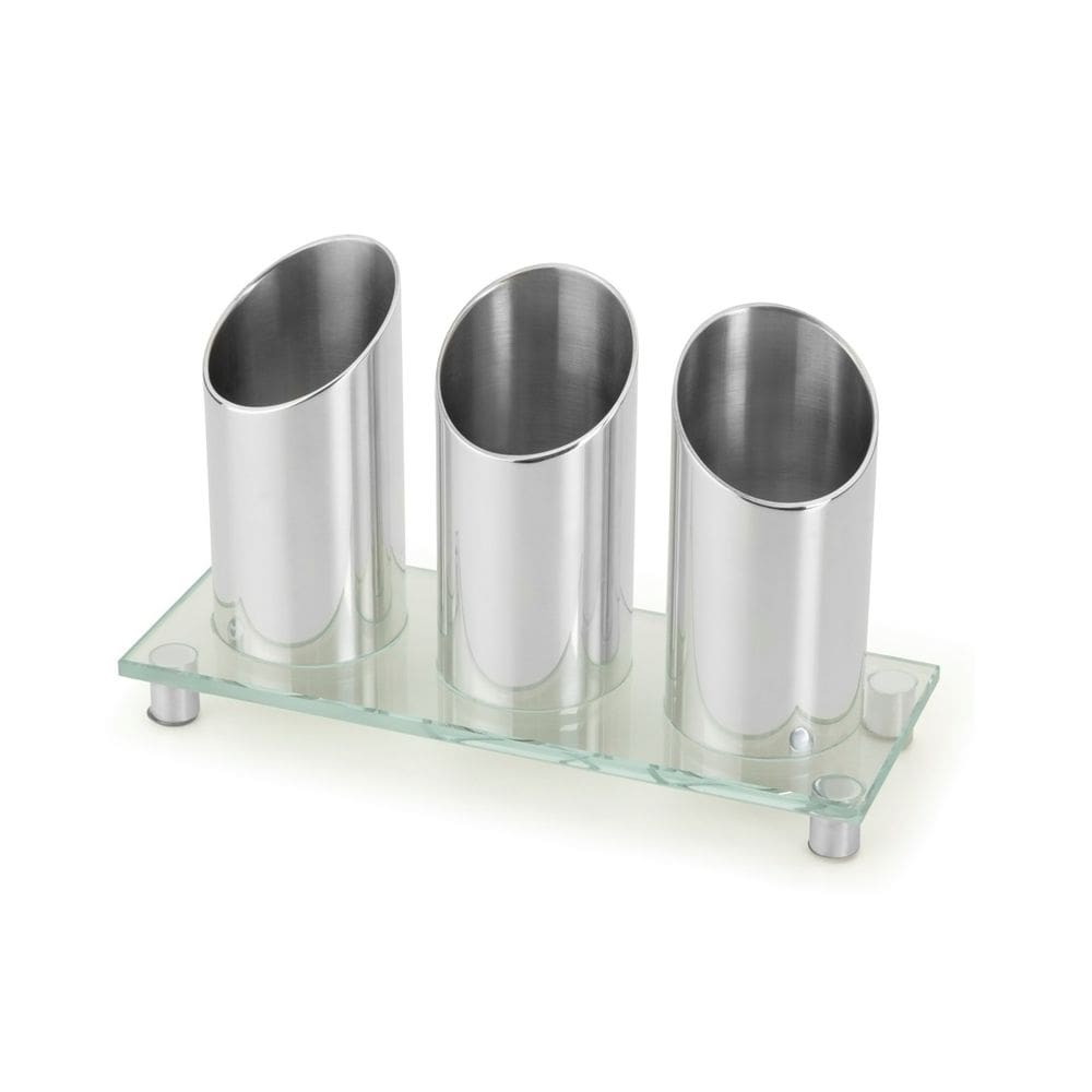 Porta Talheres De Mesa Forma Collection Vidro e Alumínio Top
