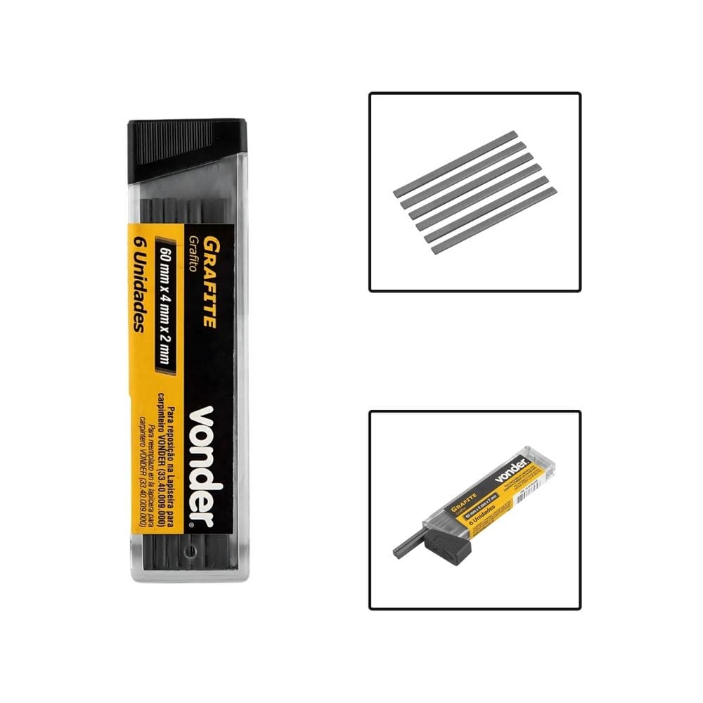 Grafite Lapiseira Carpinteiro Marceneiro 6 Peças