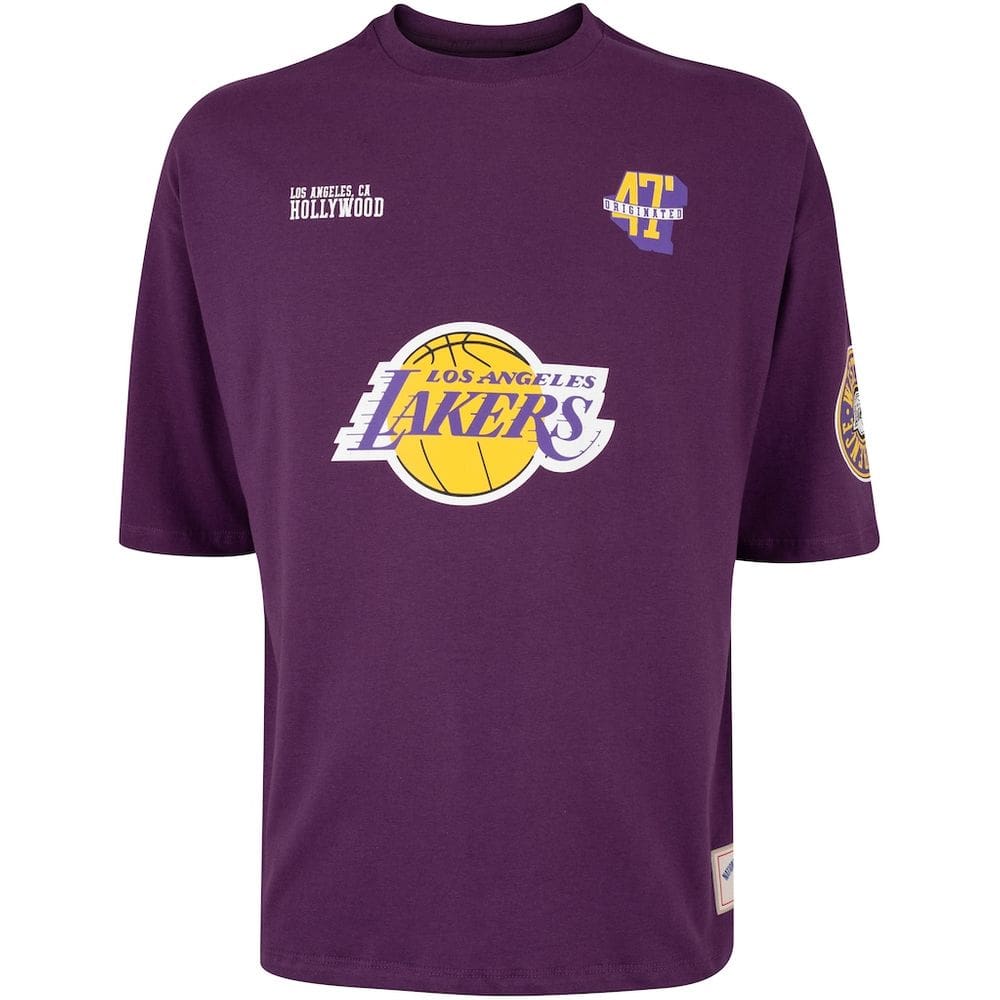 Camiseta Nba Masculina Lakers Pennant Oversize