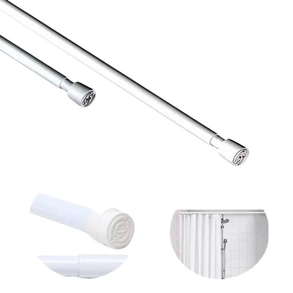 Tubo Extensível Ajustável Até 140Cm Cortina Box De Banheiro