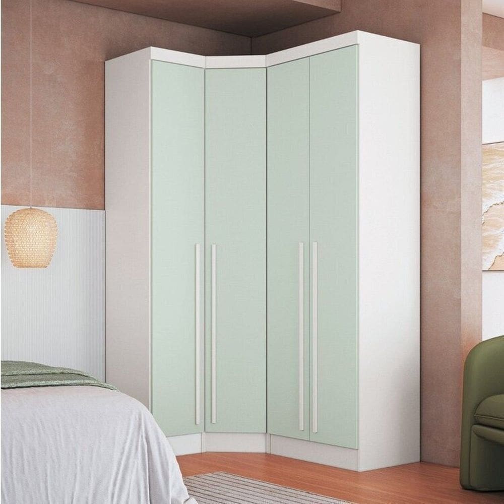 Guarda-roupa Modulado 3 Peças Infinity Branco Line/Pistache
