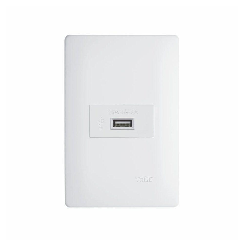 Tomada Usb Fame Habitat 15W Com Placa 4X2 Branca