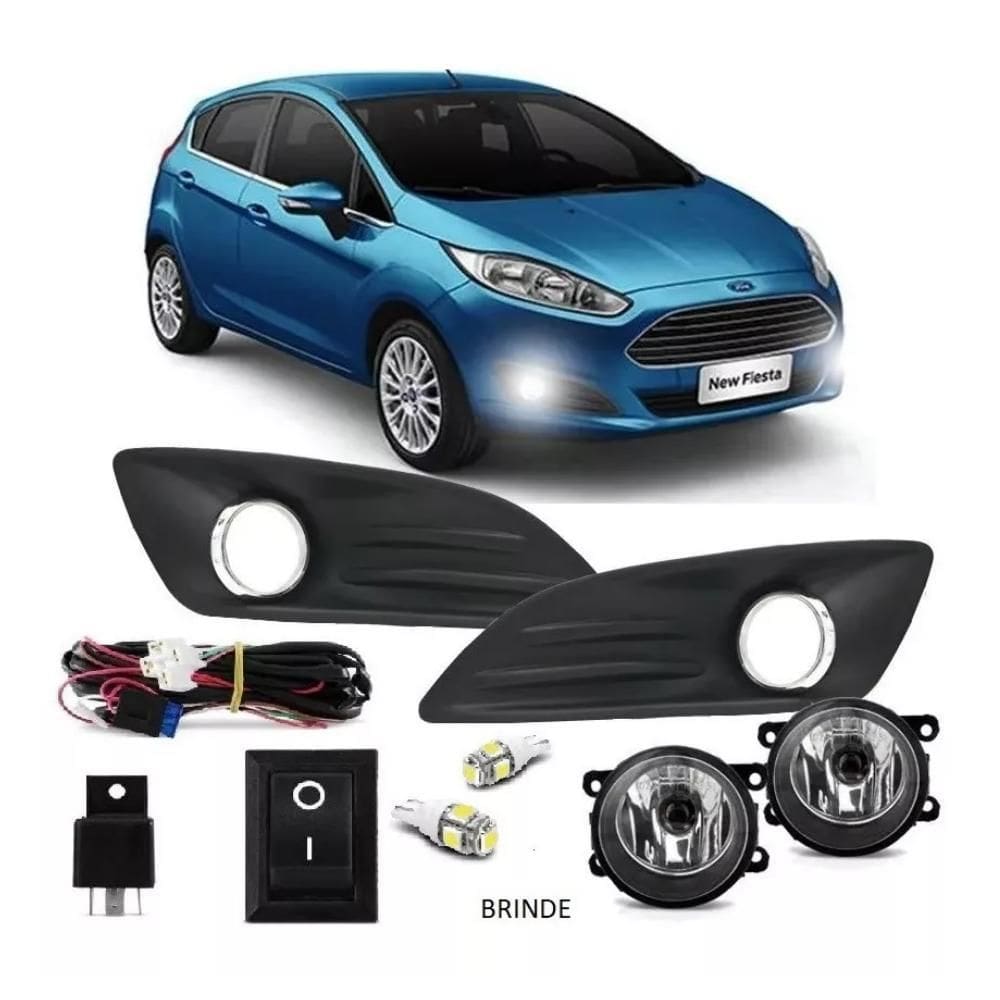 Kit Farol De Milha New Fiesta Com  Completo