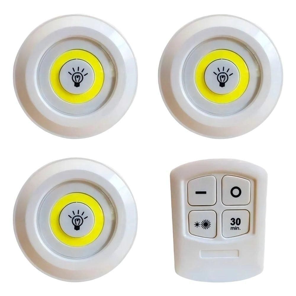Conjunto 3 Luminárias Led Com Controle Remoto